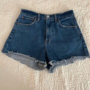 Abercrombie & Fitch Blue Jean Shorts 90s Relaxed Cut Off Shorts High Rise Dark